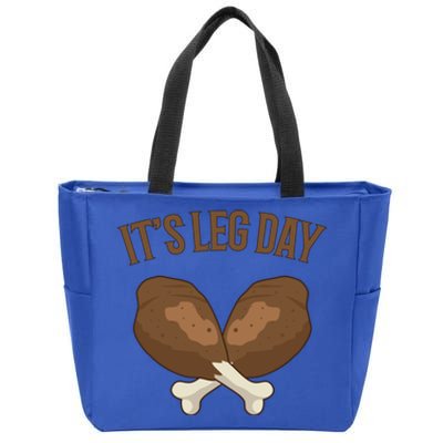 It’s Leg Day Vintage Thanksgiving Fall Workout Gift Zip Tote Bag