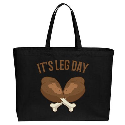 It’s Leg Day Vintage Thanksgiving Fall Workout Gift Cotton Canvas Jumbo Tote