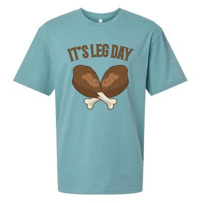 It’s Leg Day Vintage Thanksgiving Fall Workout Gift Sueded Cloud Jersey T-Shirt