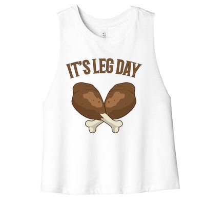 It’s Leg Day Vintage Thanksgiving Fall Workout Gift Women's Racerback Cropped Tank