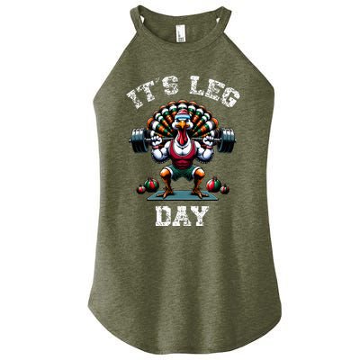 Its Leg Day Funny Turkey Exercise Thanksgiving Women’s Perfect Tri Rocker Tank