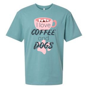 I Love Dogs And Coffee For Coffee Dogs Lovers Funny Gift Sueded Cloud Jersey T-Shirt