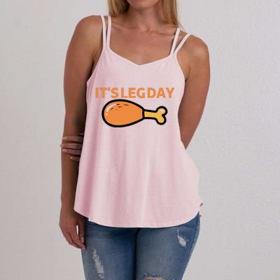 It's Leg Day Funny Workout Turkey Thanksgiving Women's Strappy Tank