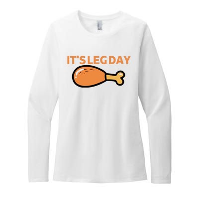 It's Leg Day Funny Workout Turkey Thanksgiving Womens CVC Long Sleeve Shirt