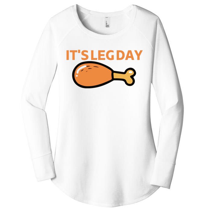 It's Leg Day Funny Workout Turkey Thanksgiving Women's Perfect Tri Tunic Long Sleeve Shirt