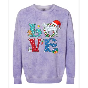 I Love Dog CurlyCoated Retriever Christmas Gift Colorblast Crewneck Sweatshirt