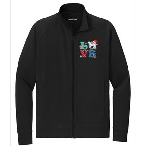 I Love Dog CurlyCoated Retriever Christmas Gift Stretch Full-Zip Cadet Jacket