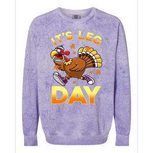 It's Leg Day Funny Exercise Workout Thanksgiving Turkey Colorblast Crewneck Sweatshirt