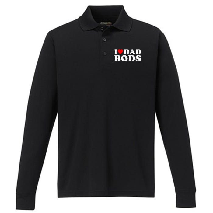 I Love Dad Bods Performance Long Sleeve Polo