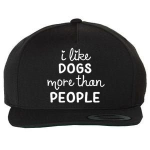 I Like Dogs More Than People Wool Snapback Cap