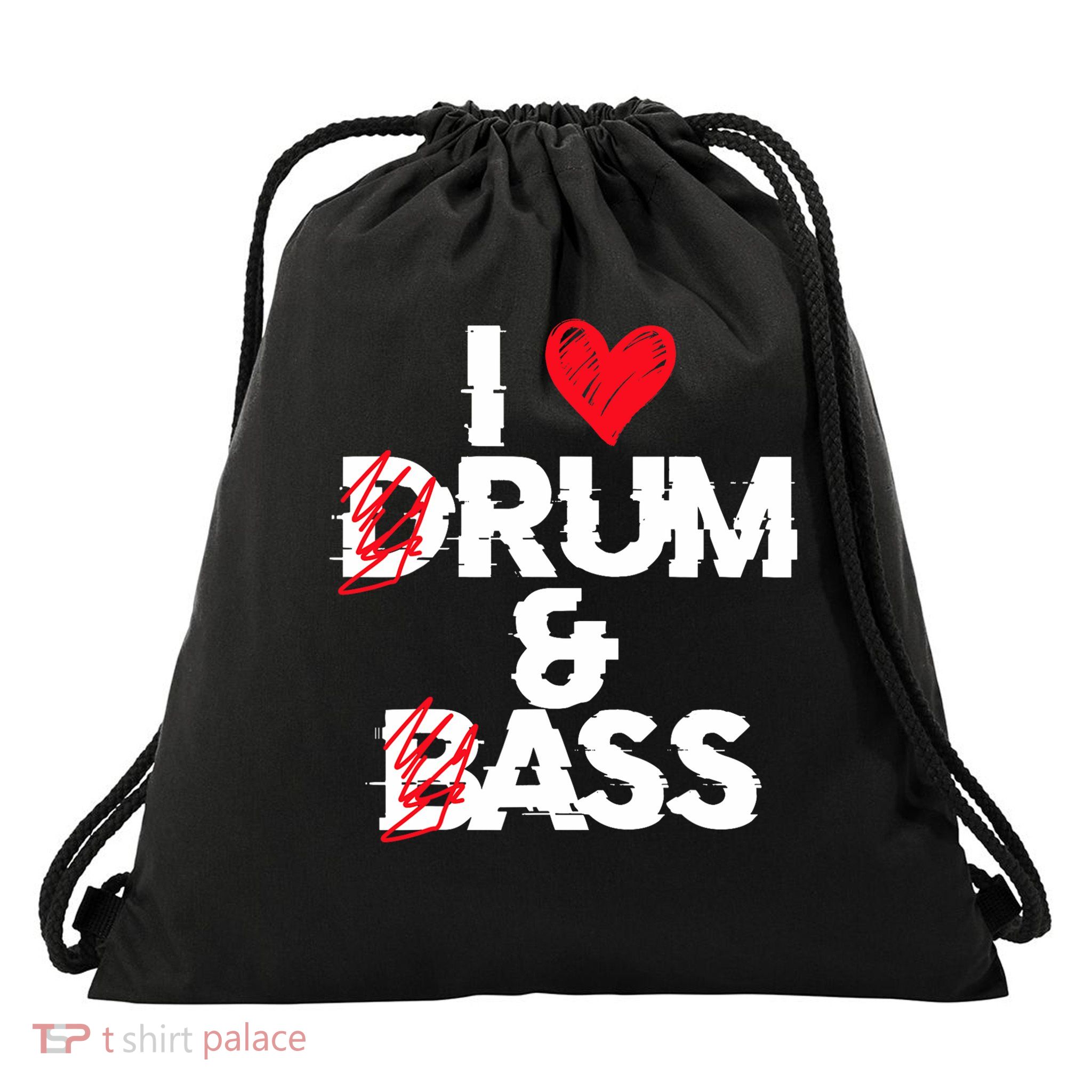 I Love Drum And Bass Rum And Ass Funny Saying Drawstring Bag
