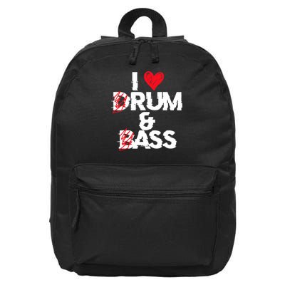 I Love Drum And Bass Rum And Ass Funny Saying 16 in Basic Backpack