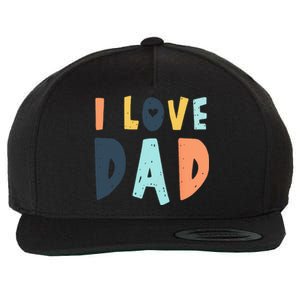 I Love Dad Retro Daddy Jokes From Daughter Son Wife Wool Snapback Cap