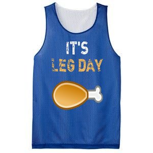 It's Leg Day Funny Workout Turkey Thanksgiving Mesh Reversible Basketball Jersey Tank