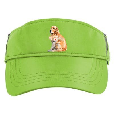 I Love Dad Patriotic Golden Retriever Canine Dog Lover Adult Drive Performance Visor