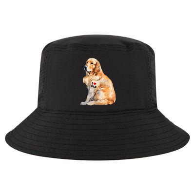 I Love Dad Patriotic Golden Retriever Canine Dog Lover Cool Comfort Performance Bucket Hat