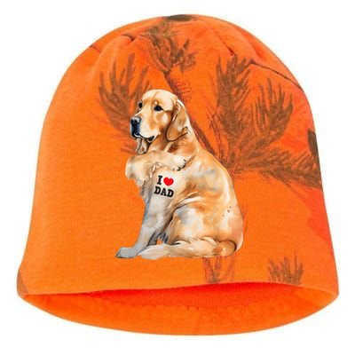 I Love Dad Patriotic Golden Retriever Canine Dog Lover Kati - Camo Knit Beanie