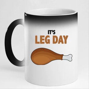 It's Leg Day Funny Turkey 11oz Black Color Changing Mug