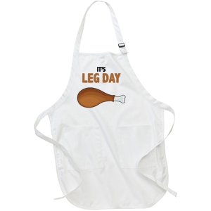 It's Leg Day Funny Turkey Full-Length Apron With Pockets