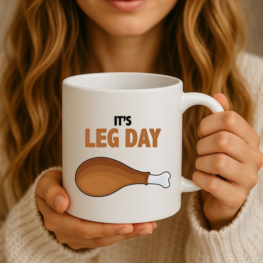 It's Leg Day Funny Turkey Mug