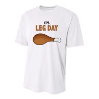 It's Leg Day Funny Turkey Youth Performance Sprint T-Shirt