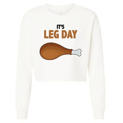 It's Leg Day Funny Turkey Cropped Pullover Crew