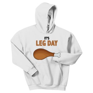 It's Leg Day Funny Turkey Kids Hoodie