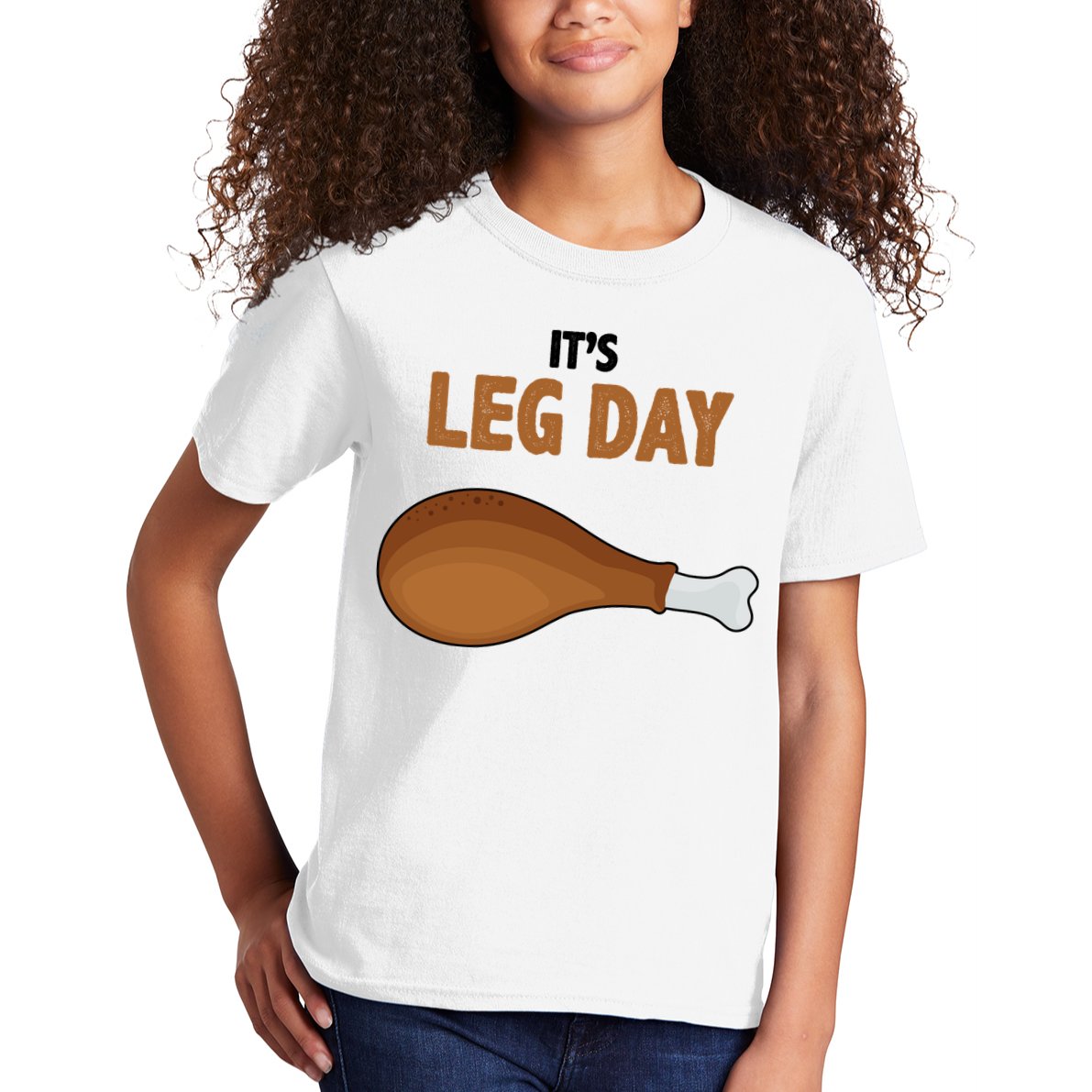 It's Leg Day Funny Turkey Kids T-Shirt