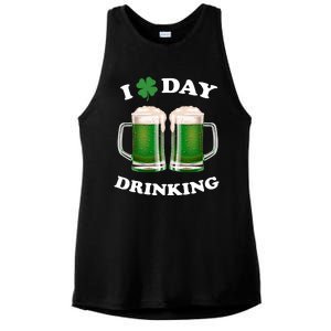 I Love Day Drinking St Patrick's Day Party Ladies PosiCharge Tri-Blend Wicking Tank