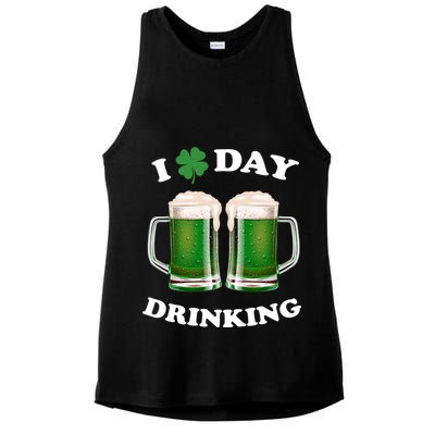 I Love Day Drinking St Patrick's Day Party Ladies PosiCharge Tri-Blend Wicking Tank