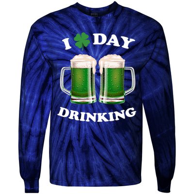 I Love Day Drinking St Patrick's Day Party Tie-Dye Long Sleeve Shirt