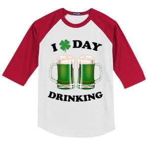 I Love Day Drinking St Patrick's Day Party Kids Colorblock Raglan Jersey