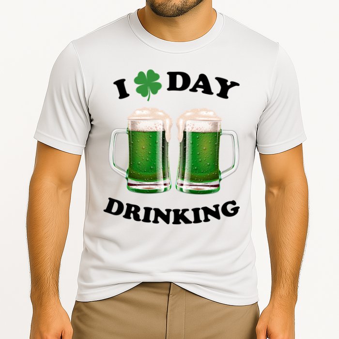 I Love Day Drinking St Patrick's Day Party Cooling Performance Crew T-Shirt