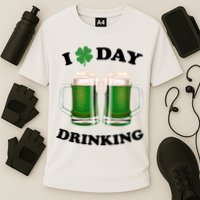 I Love Day Drinking St Patrick's Day Party Cooling Performance Crew T-Shirt