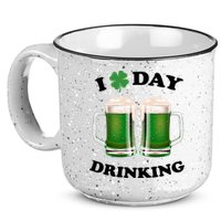 I Love Day Drinking St Patrick's Day Party 15oz Campfire Ceramic Mug