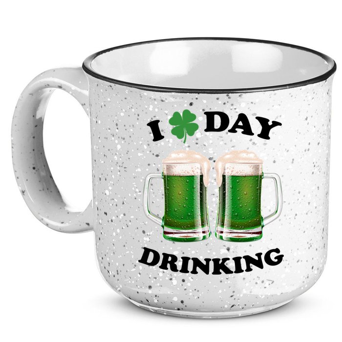 I Love Day Drinking St Patrick's Day Party 15oz Campfire Ceramic Mug
