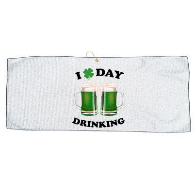 I Love Day Drinking St Patrick's Day Party Large Microfiber Waffle Golf Towel