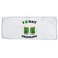 I Love Day Drinking St Patrick's Day Party Large Microfiber Waffle Golf Towel