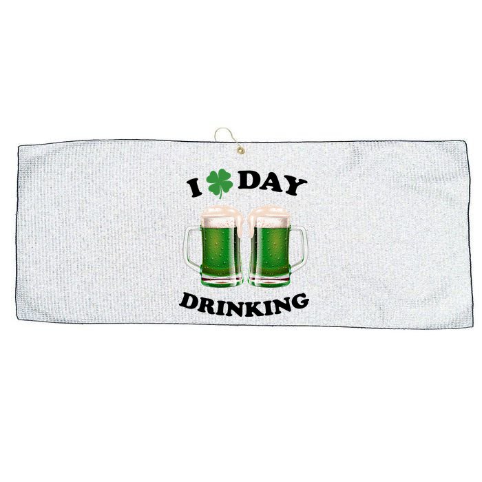I Love Day Drinking St Patrick's Day Party Large Microfiber Waffle Golf Towel