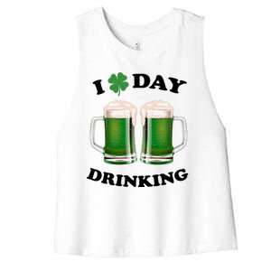 I Love Day Drinking St Patrick's Day Party Women's Racerback Cropped Tank