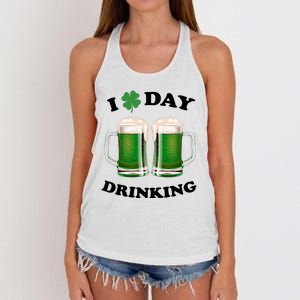 I Love Day Drinking St Patrick's Day Party Women's Knotted Racerback Tank