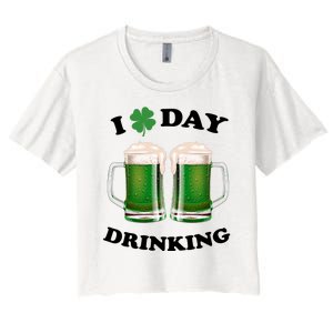 I Love Day Drinking St Patrick's Day Party Women's Crop Top Tee