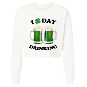 I Love Day Drinking St Patrick's Day Party Cropped Pullover Crew