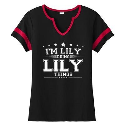 Im Lily Doing Lily Things Ladies Halftime Notch Neck Tee