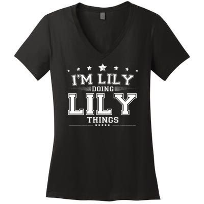 Im Lily Doing Lily Things Women's V-Neck T-Shirt