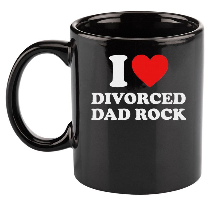 I Love Divorced Dad Rock Joke 11oz C Handle Ceramic Mug