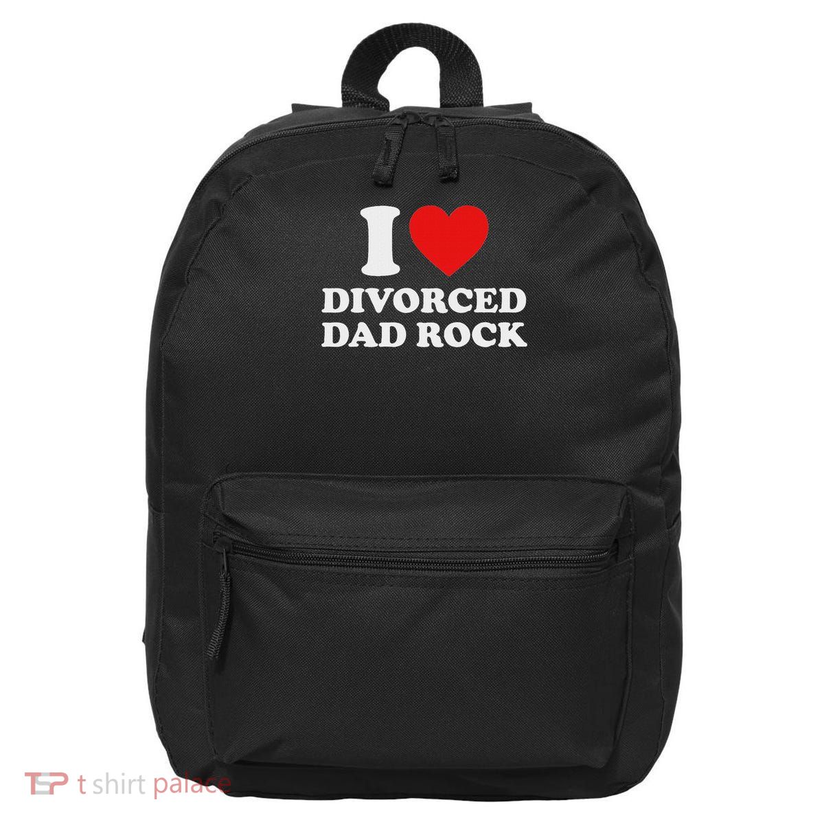 I Love Divorced Dad Rock Joke 16 in Basic Backpack