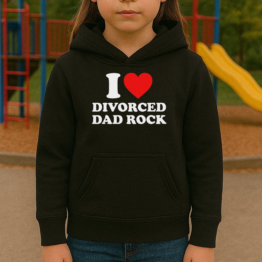 I Love Divorced Dad Rock Joke Kids Hoodie