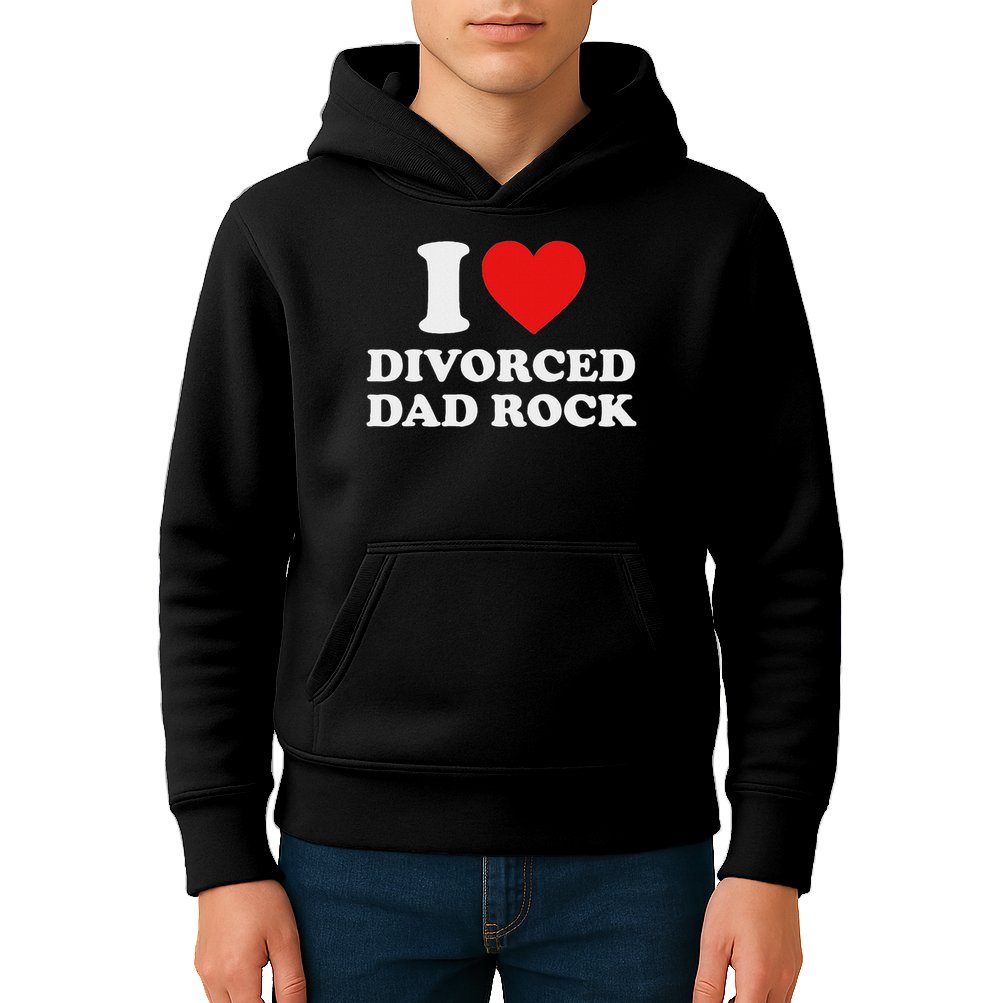 I Love Divorced Dad Rock Joke Kids Hoodie