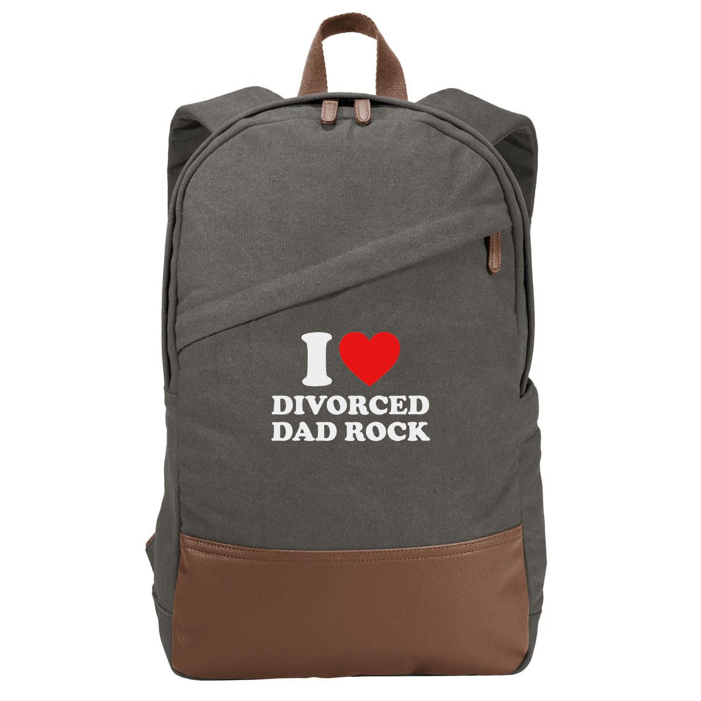 I Love Divorced Dad Rock Joke Cotton Canvas Backpack